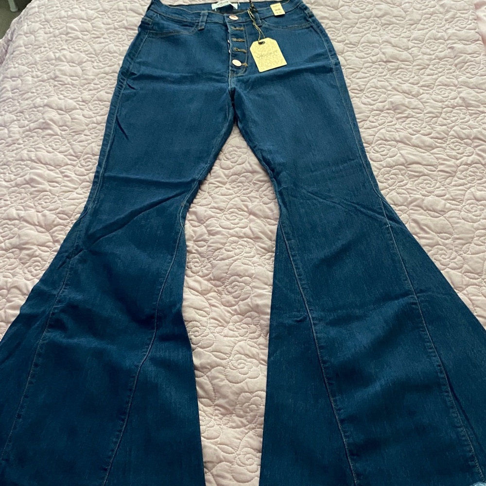 Women’s Dark Blue High-Waist Flared Jeans size 13